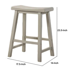 24 Inch Ergonomic Counter Height Stool, Set of 2, Curved Saddle Seat, Gray