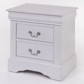1pc Classic White Finish 2-Drawers Nightstand Louis Phillipe Style Bedroom Furniture