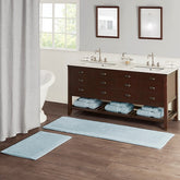 100% Cotton Tufted 3000 GSM Reversible Bath Rug Blue 24x72"