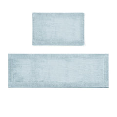 100% Cotton Tufted 3000 GSM Reversible Bath Rug Blue 24x72"