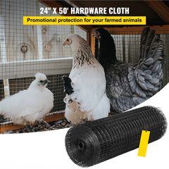 Welded Wire Fence Vinyl Coated Chicken Rabbit Mesh 1"x1" 16 Gauge 24"x50'