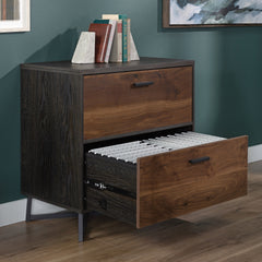 Lateral File with Modern Design, Dark Walnut finish