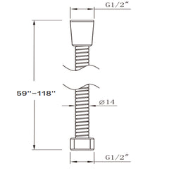 71 inches Shower Hose Extra Long Handheld Shower Head Hose Extension Replacement