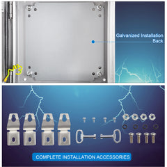 NEMA Stainless Steel Enclosure, 12 x 12 x 8'' NEMA 4X Steel Electrical Box, IP66 Waterproof & Dustproof, Outdoor/Indoor Electrical Junction Box, with Mounting Plate