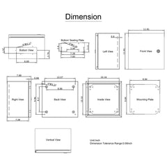 NEMA Stainless Steel Enclosure, 12 x 12 x 8'' NEMA 4X Steel Electrical Box, IP66 Waterproof & Dustproof, Outdoor/Indoor Electrical Junction Box, with Mounting Plate