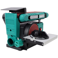 Benchtop Belt and Disc Sander,120V/60Hz,4x36 in. Belt & 6 in. Disc Sander, Green color