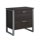Lateral File with Two Drawers, Dark Brown finish