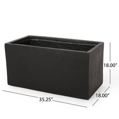 OUTDOOR LARGE SQUARE MGO PLANTER 35''L
