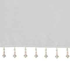Lightweight Faux Silk Valance With Beads Silver 50x26"