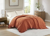 1 PCS King Lightweight Down Alternative Blanket with Satin Trim Orange