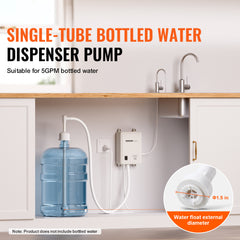 Bottled Water Dispensing Pump System,110V 20ft US Plug High Flow Bottled Water Pump with Single Inlet , Bottled Water System for Home Kitchen Office Bar Coffee Brewer Ice-Maker Refrigerator