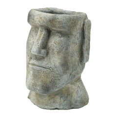 5x5.5x9" Easter Island Cement Planter