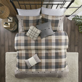 King/Cal King 6 Piece Herringbone Duvet Cover Set