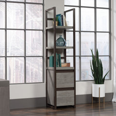 2-Shelf Narrow Bookcase, Brown finish