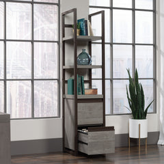 2-Shelf Narrow Bookcase, Brown finish