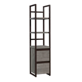 2-Shelf Narrow Bookcase, Brown finish