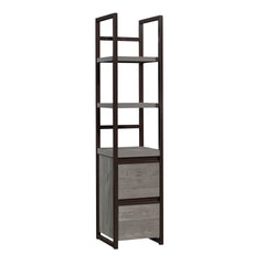 2-Shelf Narrow Bookcase, Brown finish