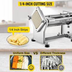Replacement Chopper Blade, 1/4 inch, 3 PCS French Fry Blade Assembly with 6 Extra Knives, Stainless Steel Dicer Parts and Push Block for Cutting Potatoes Carrots Onions Cucumbers Mushrooms