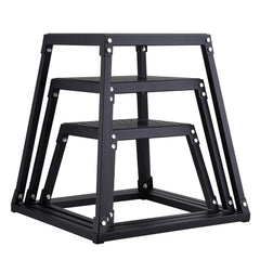 Plyometric Jump Boxes, 12/18/24 Inch Plyo Box, Platform and Jumping Agility Box, Anti-Slip Fitness Exercise Step Up Box Set for Home Gym Training, Conditioning Strength Training, Black