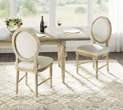 Brown Upholstered Dining Chairs, Set of 2