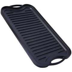Pre-Seasoned Cast Iron Reversible Rectangular Grill/Griddle, Black,20inch x 10inch