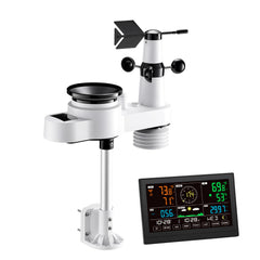 5-in-1 Wireless Weather Station 7.5 in Display Indoor Outdoor Thermometer Sensor