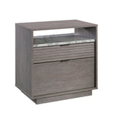 Lateral File with Two Drawers, Medium Gray finish