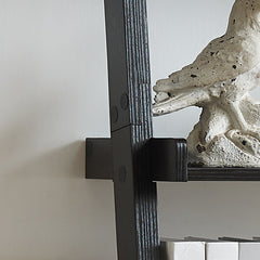 Bookcase ladder five shelf popular modern design multi-depth shelves with rounded shelf barrier corners