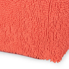 Spongy Microfiber Square Pouf, Coral