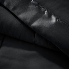 Lightweight Down Alternative Blanket with Satin Trim Black Twin