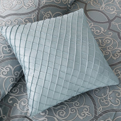 12 Piece Comforter Set with Cotton Bed Sheets Blue Cal King