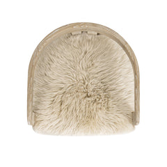 Millwick 21" Low Back Genuine Fur Dining Chair, Natural Blonde Genuine Fur