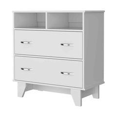 Portobelo Two Drawer Dresser, Two Shelves, Superior Top, Four Legs