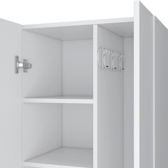 Broom Cabinet Lucin, Garage, White