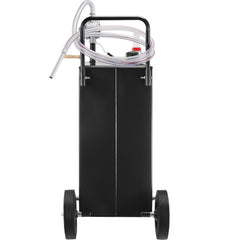 30 Gallon Fuel Caddy, Gas Storage Tank & 4 Wheels, with Manuel Transfer Pump, Gasoline Diesel Fuel Container for Cars, Lawn Mowers, ATVs, Boats, More, Black