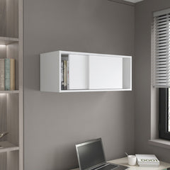 Wall Cabinet 13" H, 2 Sliding doors, 1 Shelf, White