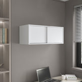 Wall Cabinet 13" H, 2 Sliding doors, 1 Shelf, White