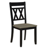 Modern Design Side Chairs 2pc Set Antique Black Finish Wood Frame Classic X-back Farmhouse Contemporary Dining Furniture