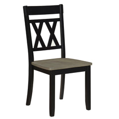 Modern Design Side Chairs 2pc Set Antique Black Finish Wood Frame Classic X-back Farmhouse Contemporary Dining Furniture