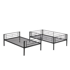 Twin Over Twin Metal Bunk Bed with trundle Black