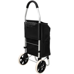 Shopping Trolley with Wheels,Trolley Black Foldable Shopping Cart,Removable Shopping Oxford Waterproof Bag,Black