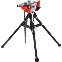 Tripod Pipe Chain Vise, 1/8"-5" Pipe Capacity, 36.4“ Length Chain Vise Stand with Portable Folding Steel Legs, for Grabbing, Supporting and Bending Pipes in Factory, Workshop and Home
