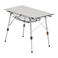 Folding Portable Camping Table Aluminum Outdoor Picnic Roll up Table Mesh Layer