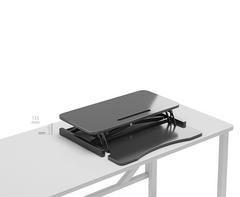32 Inch Desk Converter, Height Adjustable Sit to Stand Riser, Dual Monitor and Laptop Workstation with Wide Keyboard Tray ( BLACK )