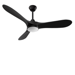 Roomratv Ceiling Fans with Lights and Remote Control,Quiet Noiseless Reversible DC Motor,6 Speeds,Timers, 3 CCT, Indoor Use, Plastic Blades,52 Inch Black Modern Ceiling Fan for Bedroom Living Room