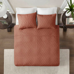 3 Piece Reversible Quilt Set Clay Red King/Cal King