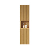MITCH 59" Tall Bathroom Wall Mounted Cabinet, Narrow Storage Cabinet with Doors and Shelves, Suitable for Small Spaces, Applicable to Bathroom, Living Rooms and Laundry, Corolla Oak Woodgrain Color
