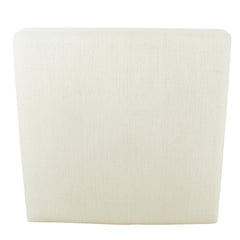 Dan Square Coffee Table Ottoman, Brown Wood, Cream Polyester 36 Inch