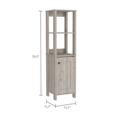 Arctic Linen Cabinet, With Four Shelves, Single Door Cabinet