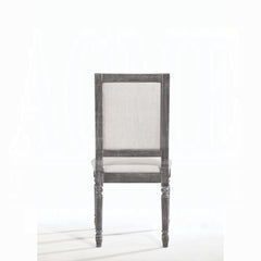 Classic Gray Finish Side Chairs Set of 2, Upholstered Seat and Back Wooden Dining Furniture